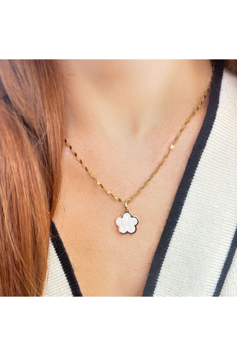 Mother of Pearl Flower Charm, Alternate, color, Mother of Pearl