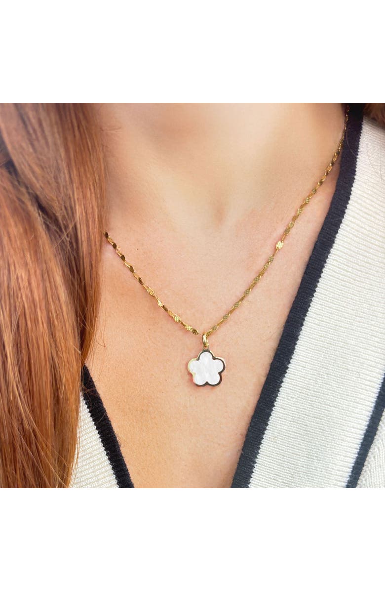 The Lovery Fine Jewelry Mother of Pearl Flower Charm, Alternate, color, Mother Of Pearl