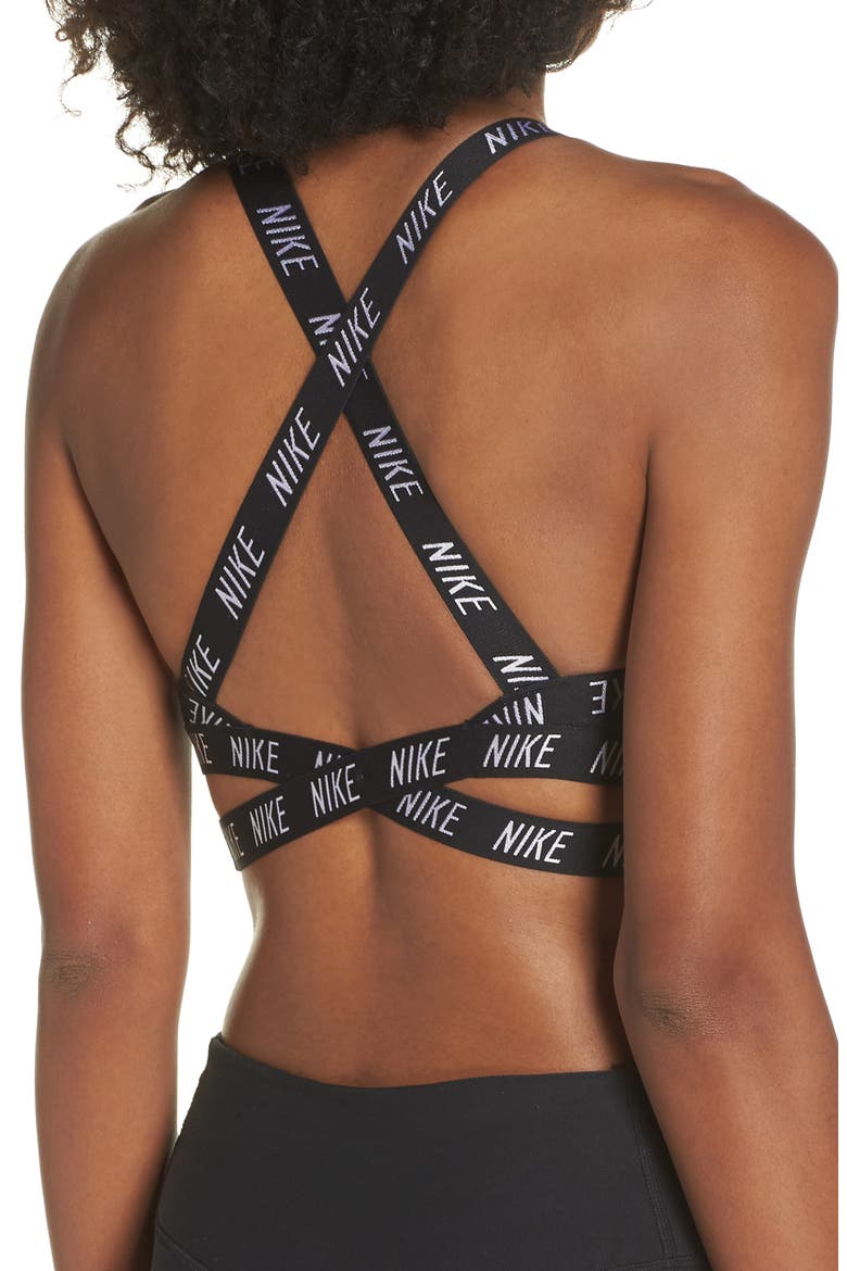 Indy Logo Bra, Alternate, color, BLACK/ BLACK/ WHITE/ WHITE