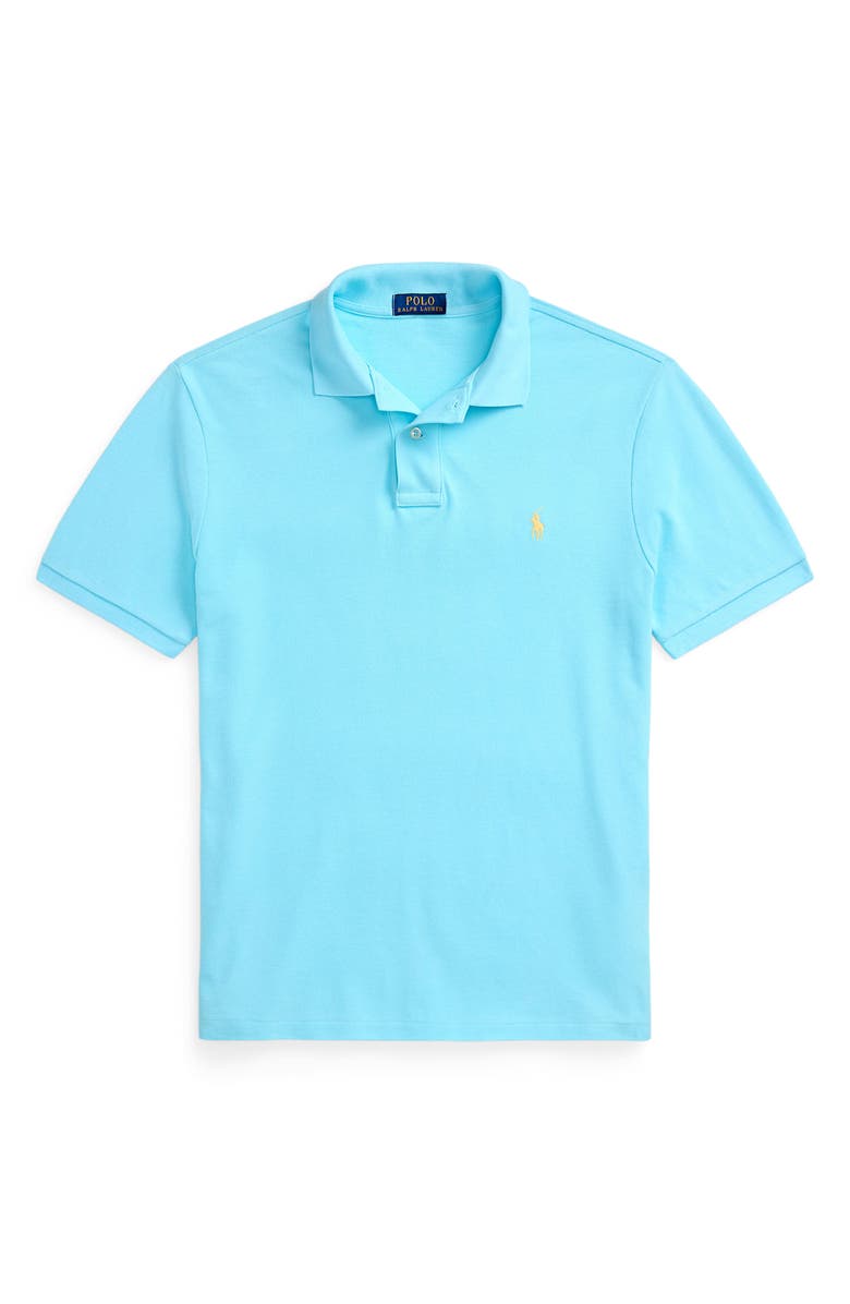 Polo Ralph Lauren The Iconic Solid Aqua Cotton Piqué Polo, Alternate, color, 