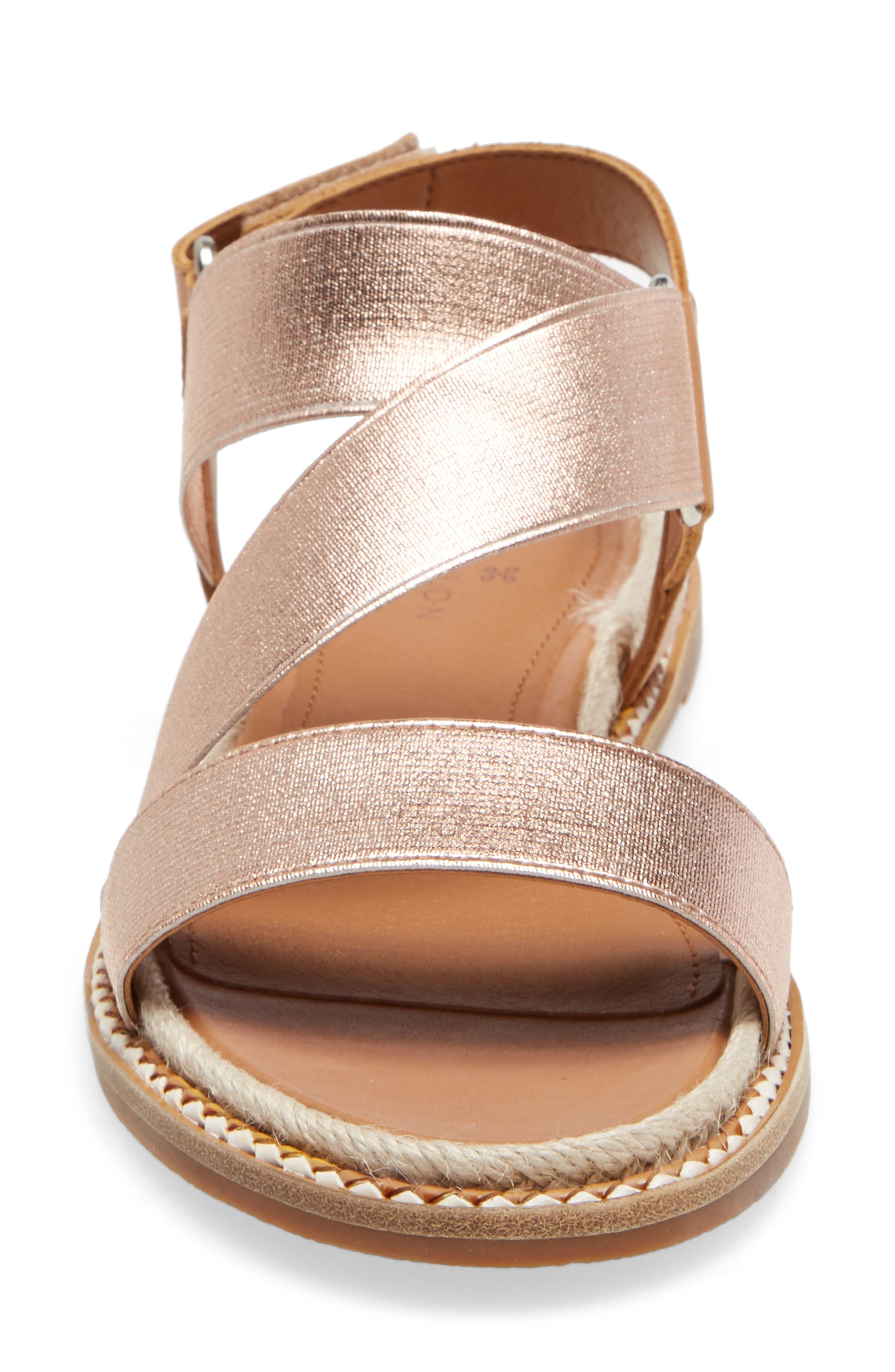 Dalila Elastic Sandal, Alternate, color, ROSE GOLD ELASTIC FABRIC