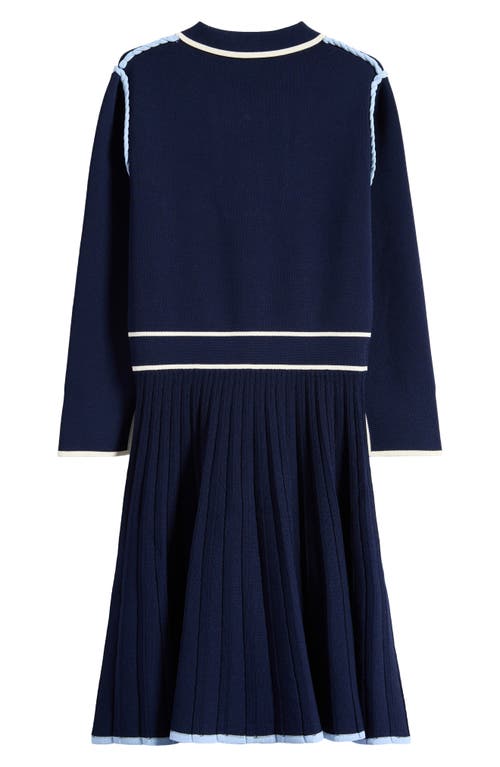 Reiss Girls' Freya Piped Knitted Dress - Little Kid, Big Kid In Blue
