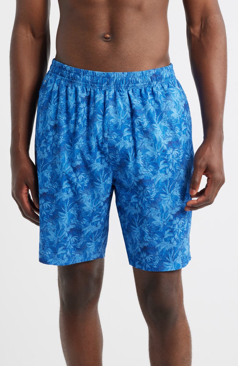 Tommy Bahama Huntington Jungle Swim Trunks, Main, color, Cobalt Sea