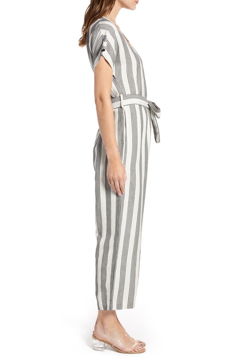 Angela Stripe Short Sleeve Jumpsuit, Alternate, color, CYPRESS STRIPE