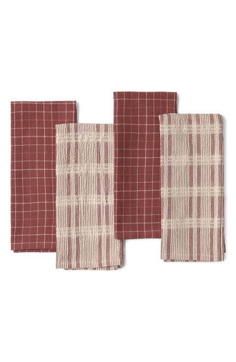 Clarendon Set of 4 Organic Cotton Kitchen Towels