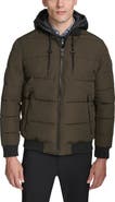 Kenneth Cole New York Oxford Hooded Quilted Bomber Jacket