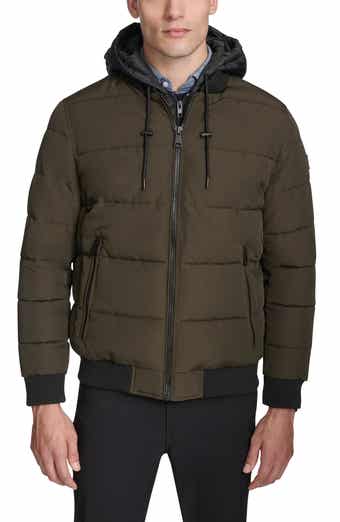 Kenneth Cole New York Oxford Hooded Quilted Bomber Jacket