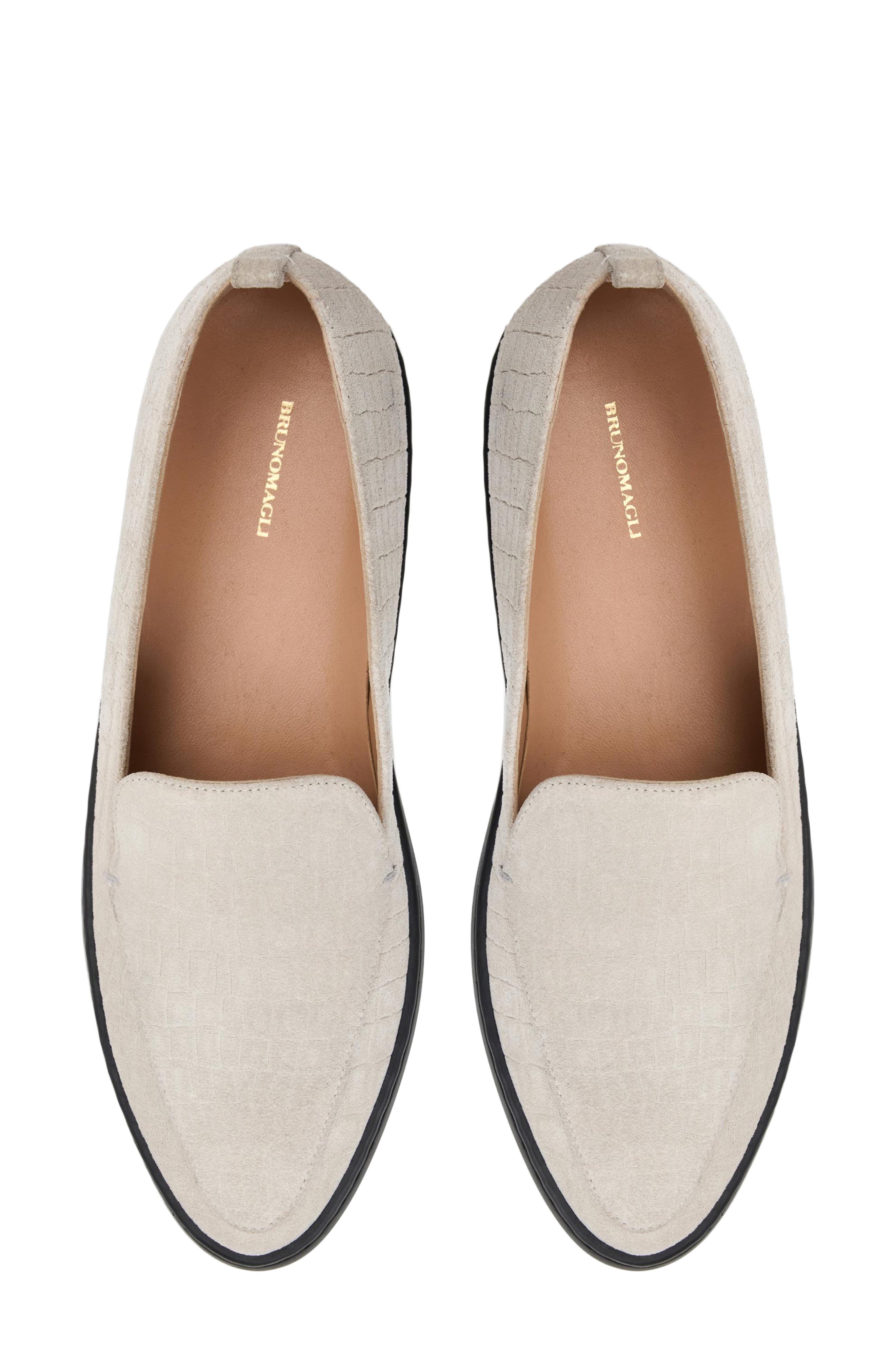 Bruno Magli Clara Loafer, Alternate, color, Stone Suede/ Croc