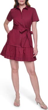 Eliza J Short Sleeve Cotton Shirtdress