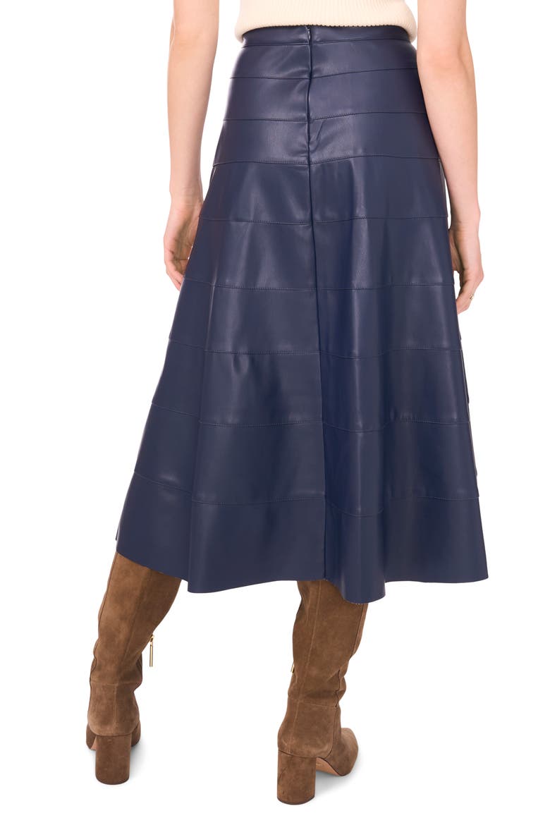 Seamed Faux Leather Skirt, Alternate, color, MIDNIGHT SKY