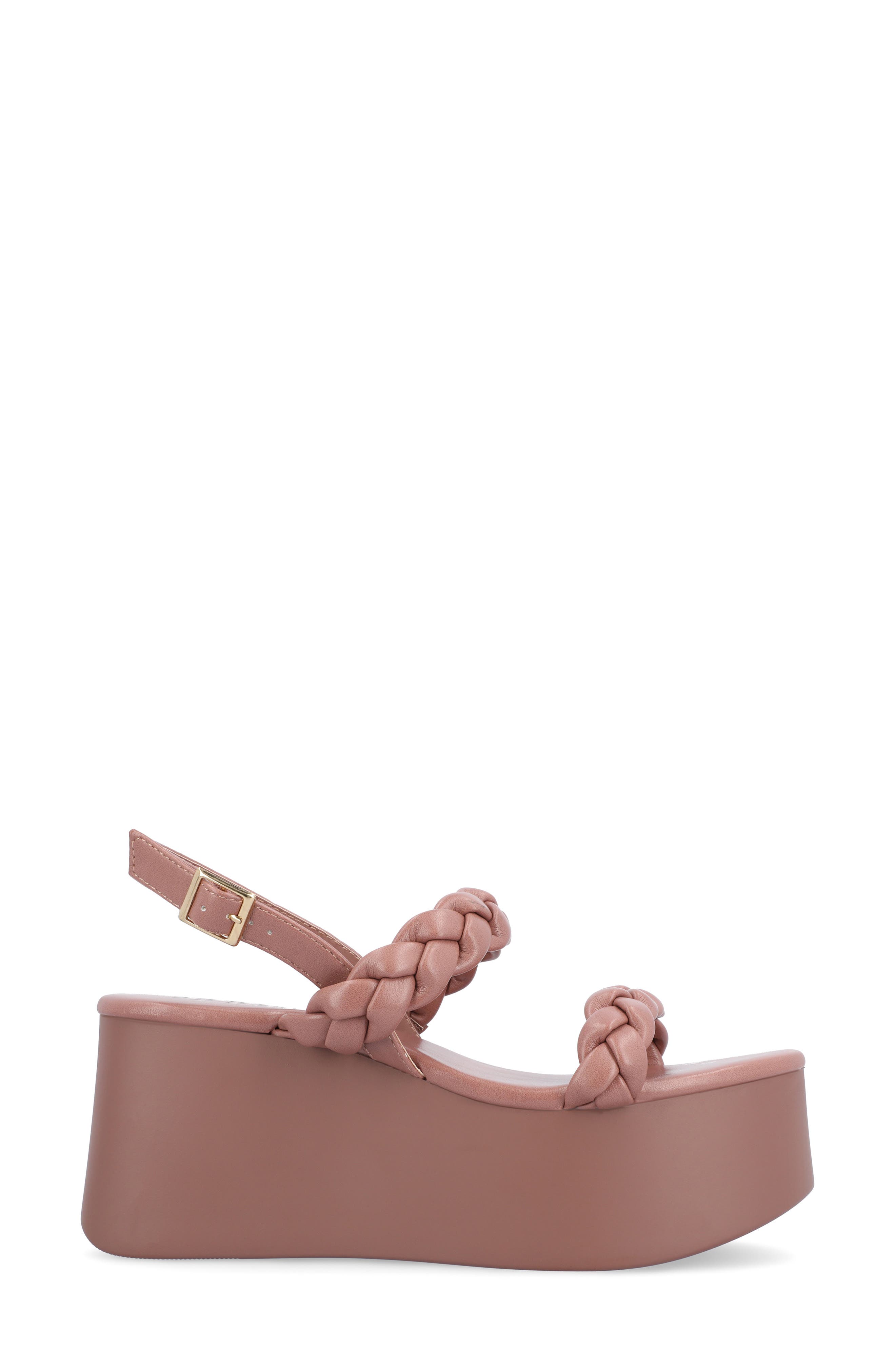 Zannah Braided Platform Sandal, Alternate, color, ROSE