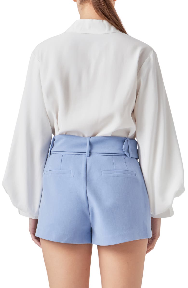 Endless Rose Corsage Bishop Sleeve Button-Up Top, Alternate, color,