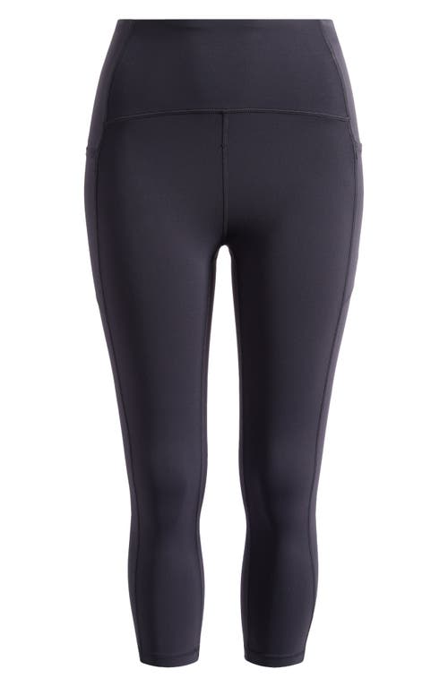 Zella Studio Luxe High Waist Pocket Crop Leggings In Black