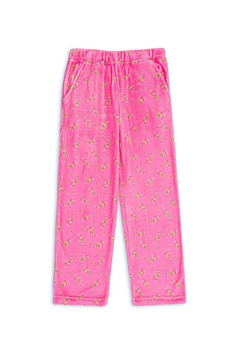 Preppy Goose Plush Candy Cane loungewear pant, Alternate, color, Pink