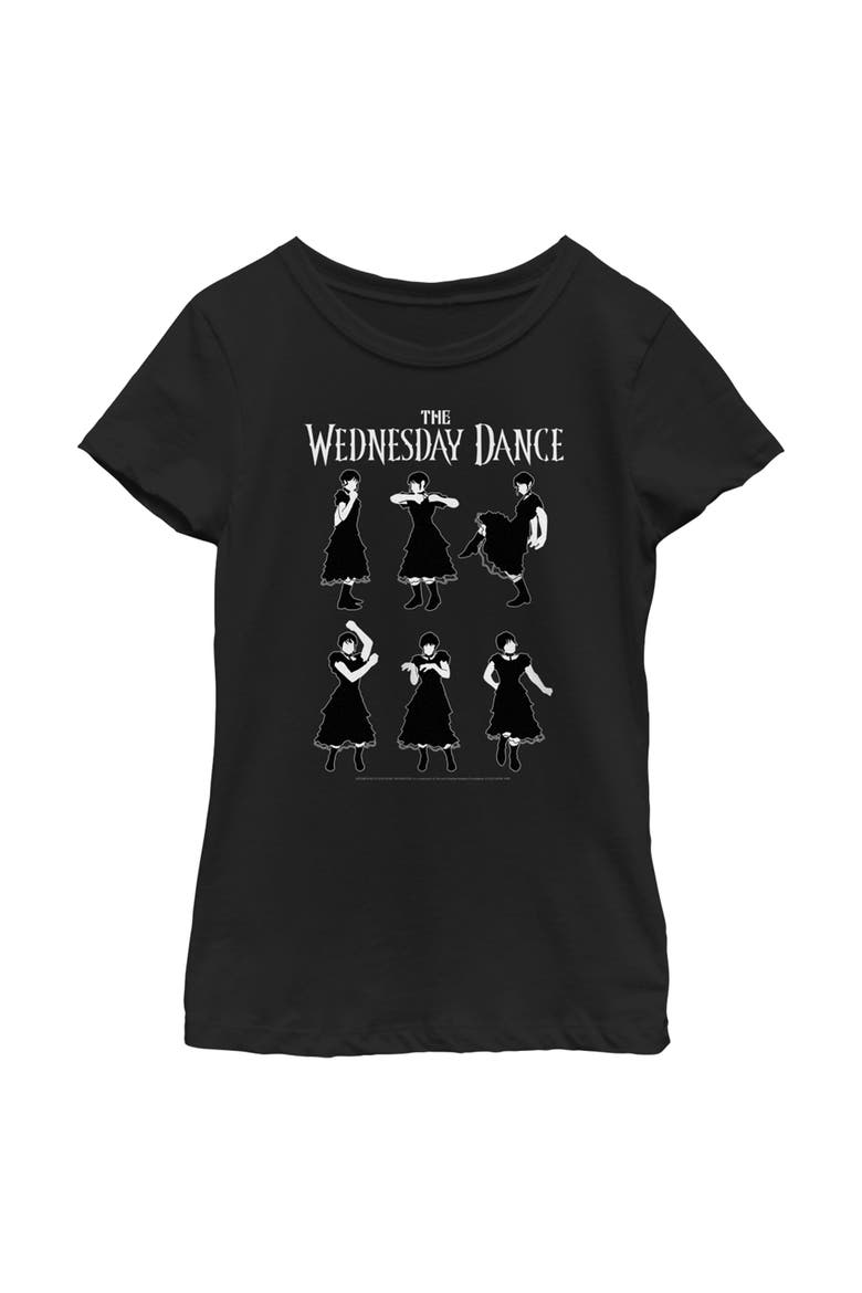 Girl's Wednesday Dance Moves Graphic Tee, Main, color, Black