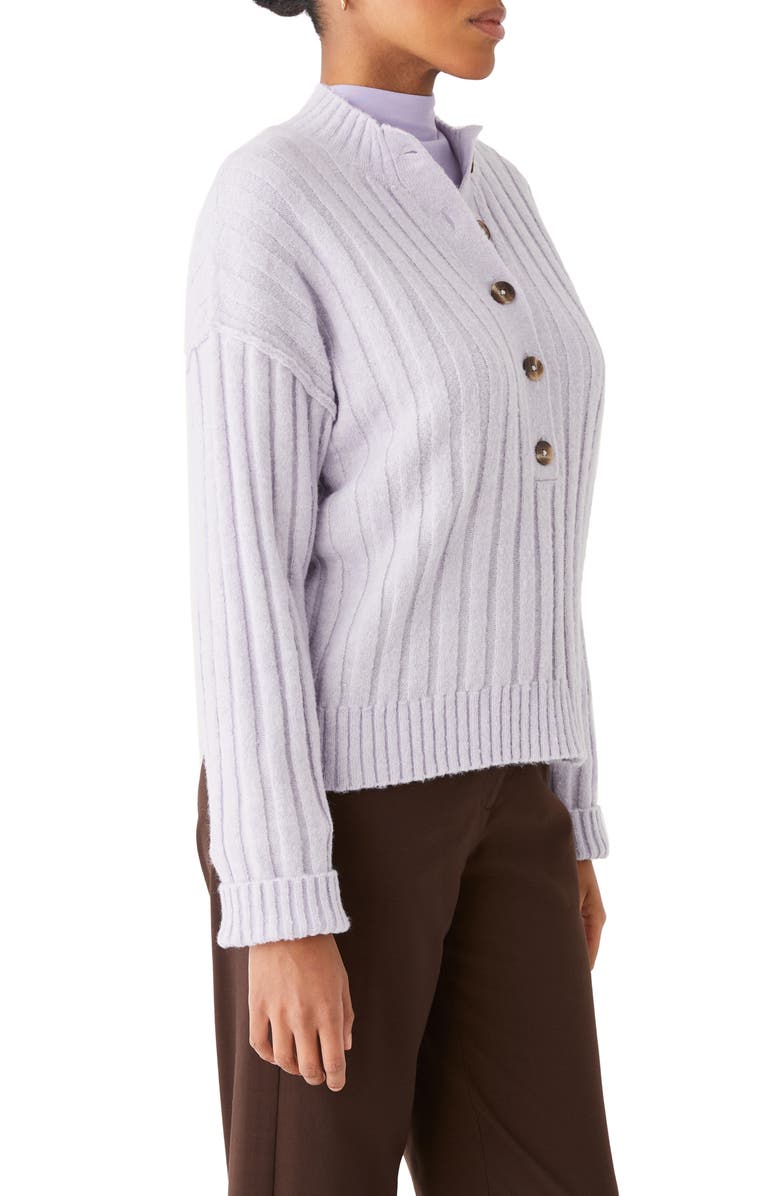 Frank And Oak Half Placket SeaWool Ribbed Sweater, Alternate, color,