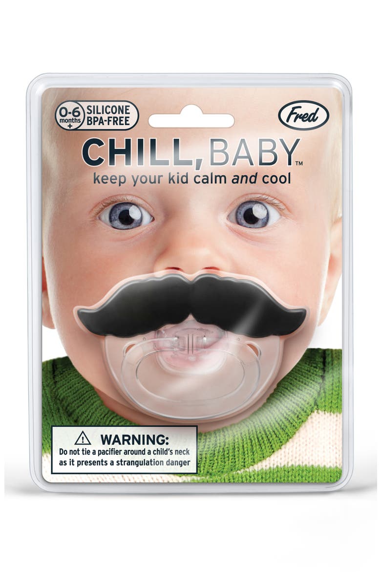 'Mustache' Pacifier, Alternate, color, BLACK
