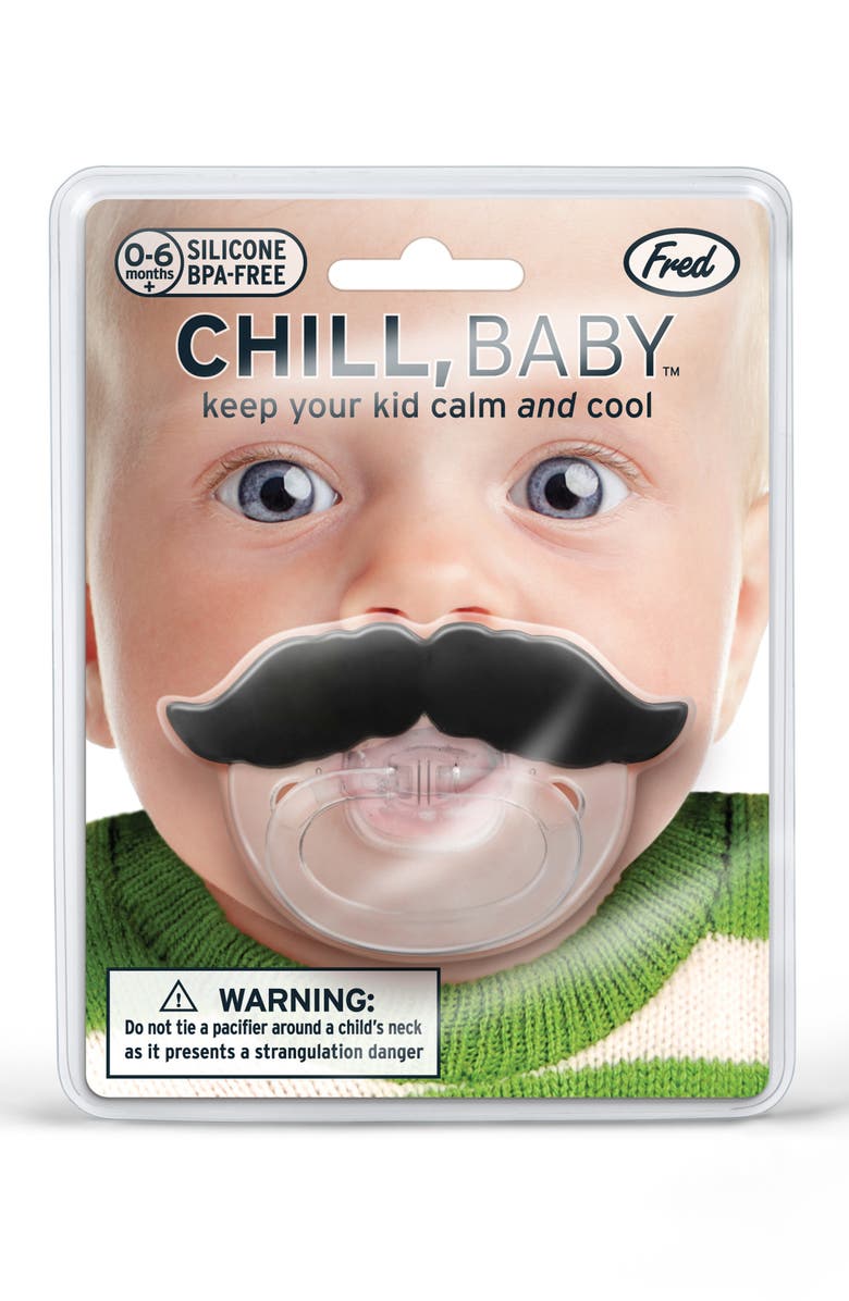Fred & Friends 'Mustache' Pacifier, Alternate, color, Black
