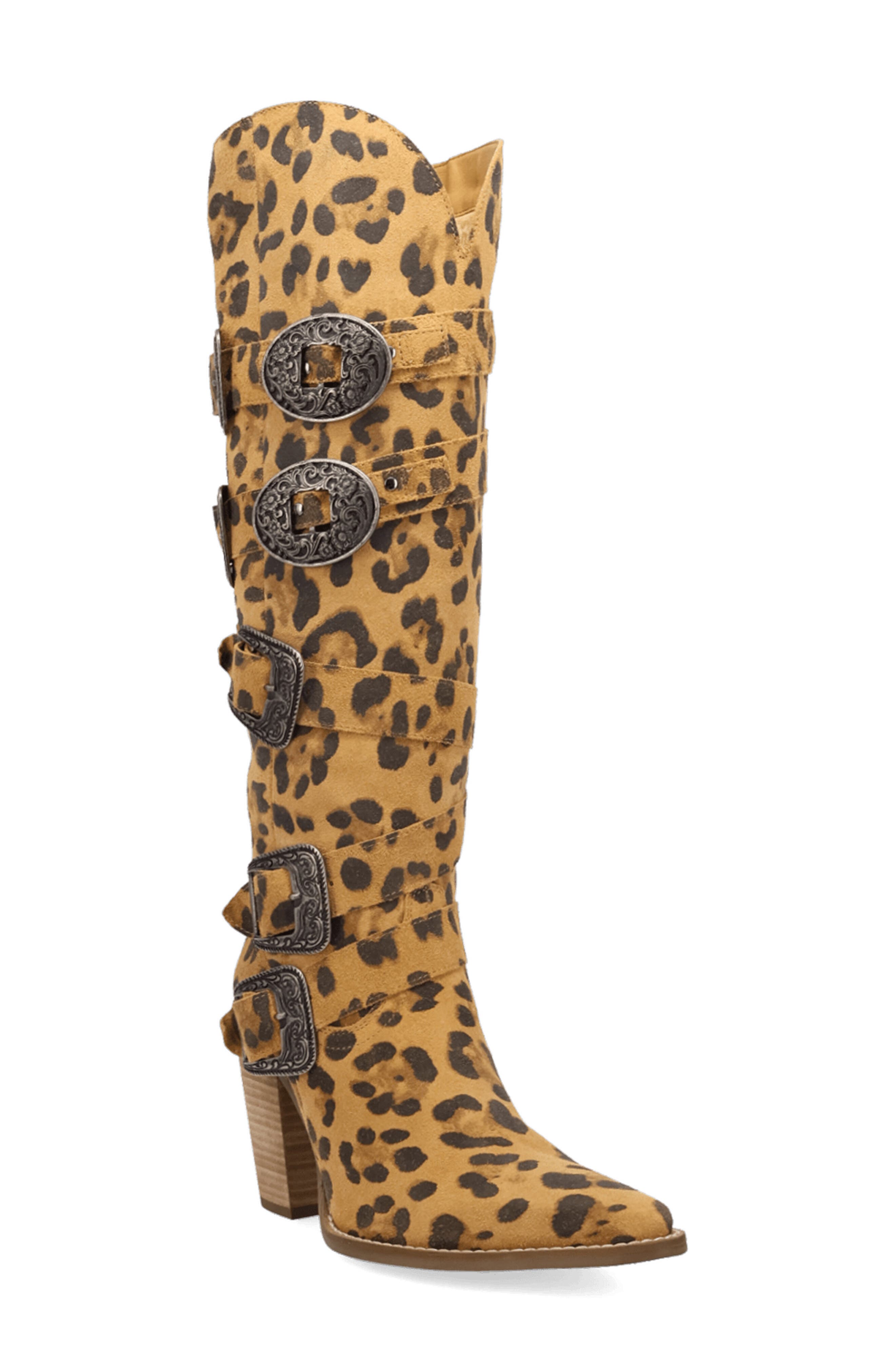 Spurwest Over the Knee Western Boot, Main, color, LEOPARD