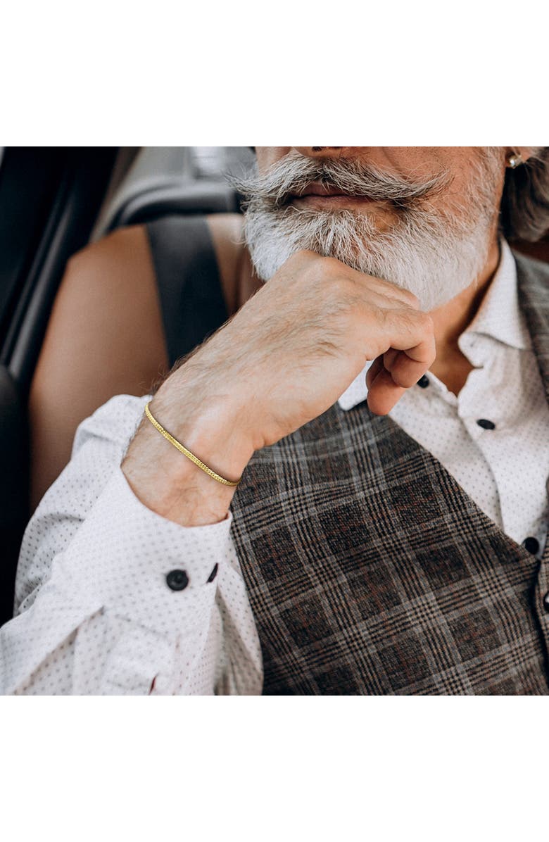 DELMAR Herringbone Chain Bracelet, Alternate, color, Yellow