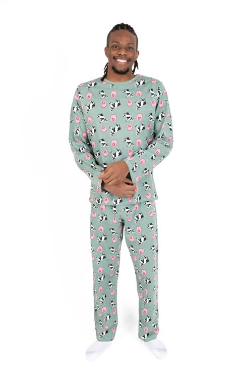 Men's Loose Fit Cotton Matching Family Pajamas, Animal & Nature Prints