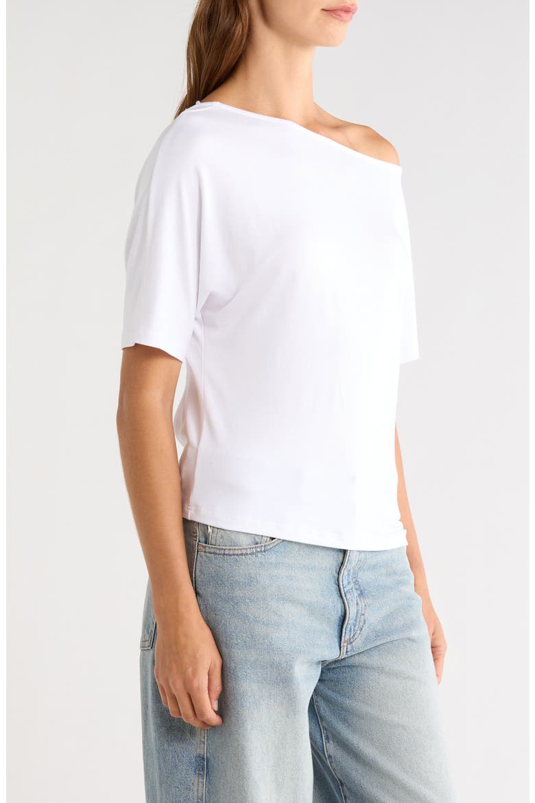 Beaded Backless Jersey Top, Alternate, color, WHITE