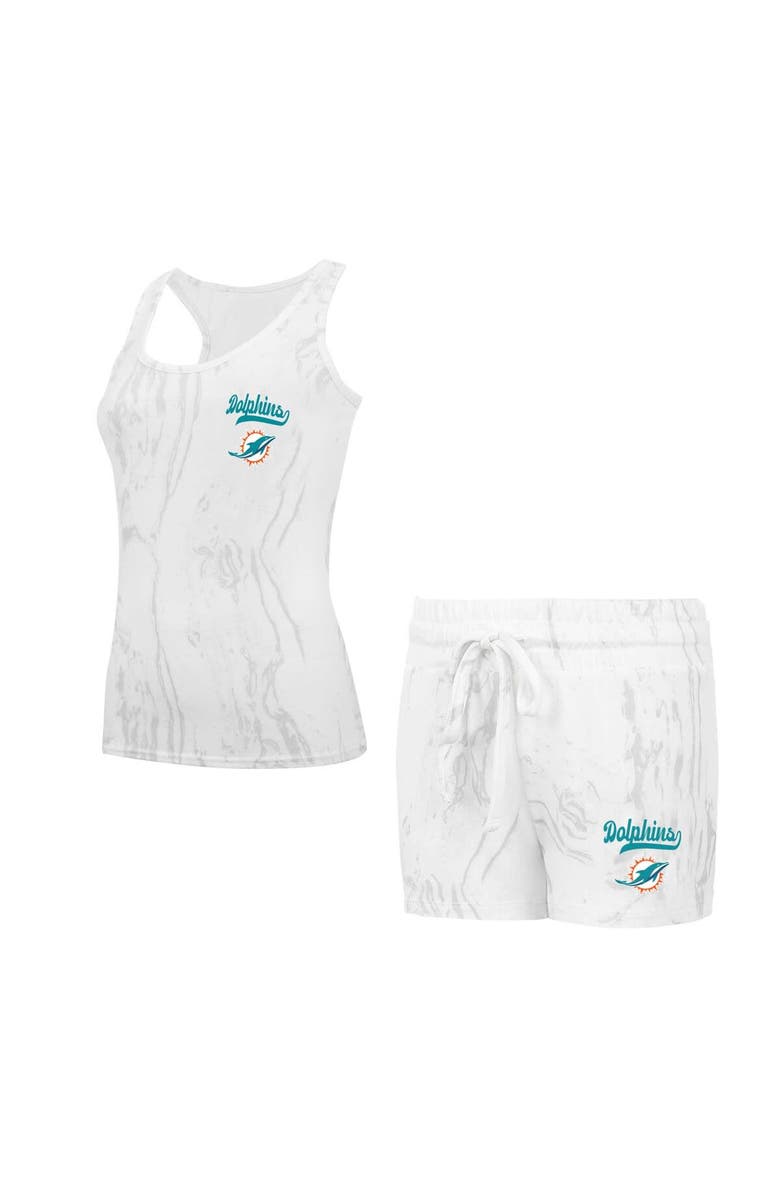 CONCEPTS SPORT Women's Concepts Sport Miami Dolphins Quartz Hacci Knit Tank Top & Shorts Sleep Set, Alternate, color, Cream