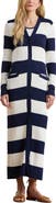 Lauren Ralph Lauren Stripe Longline Cotton Blend Cardigan