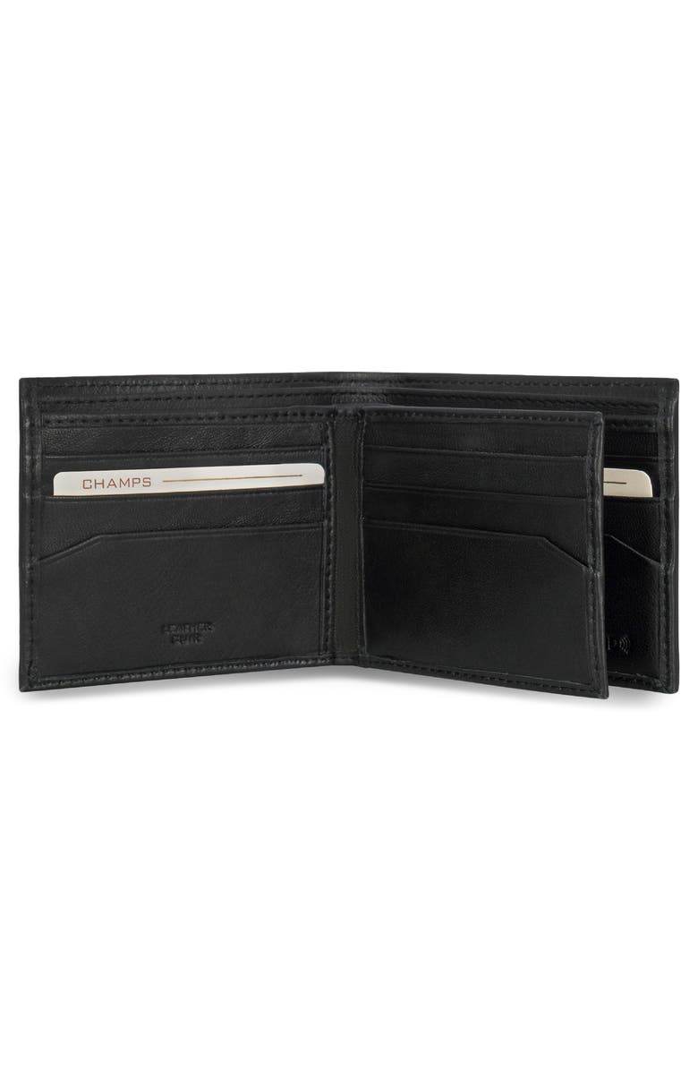 CHAMPS Classic ID Flap Leather Bifold Wallet, Alternate, color, Black