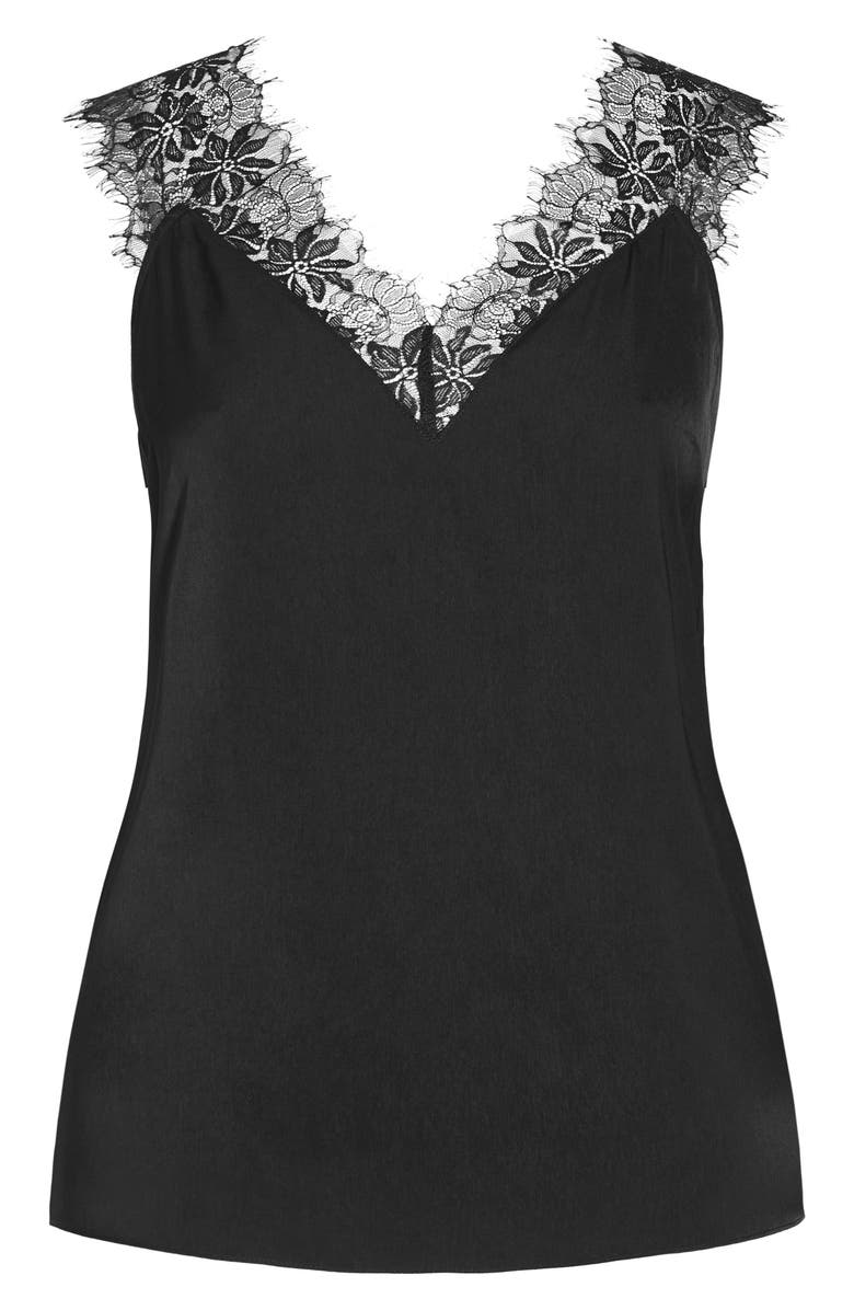 City Chic Lace Strap Camisole, Alternate, color, 