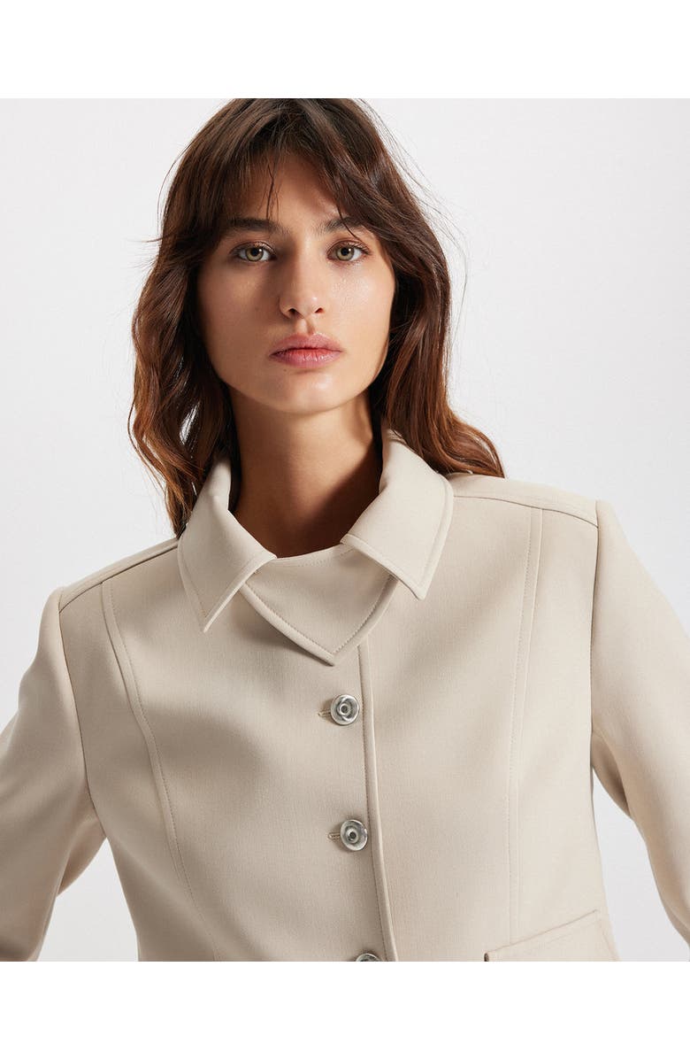 THEO The Label Daphne Collar-Tab Military Jacket, Alternate, color, Stone
