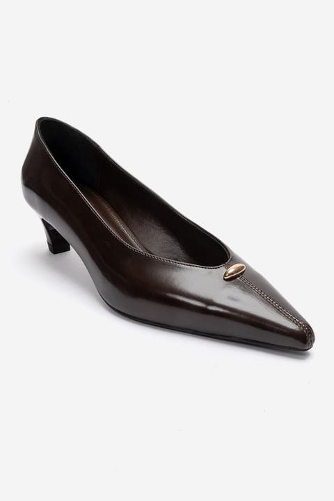 Versay Pointed Toe Kitten Heel Pump