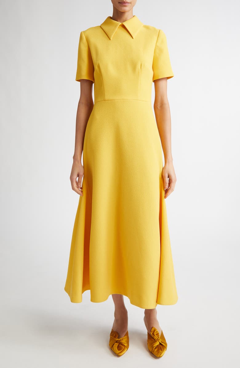 Emilia Wickstead Eman Double Crepe Midi Dress, Main, color, 