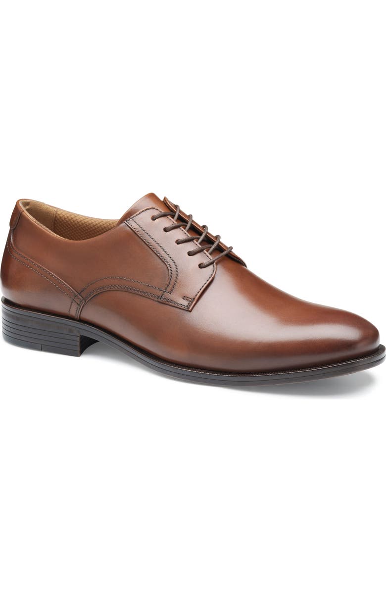 Johnston & Murphy Reeve Plain Toe Derby, Main, color, Brown Full Grain