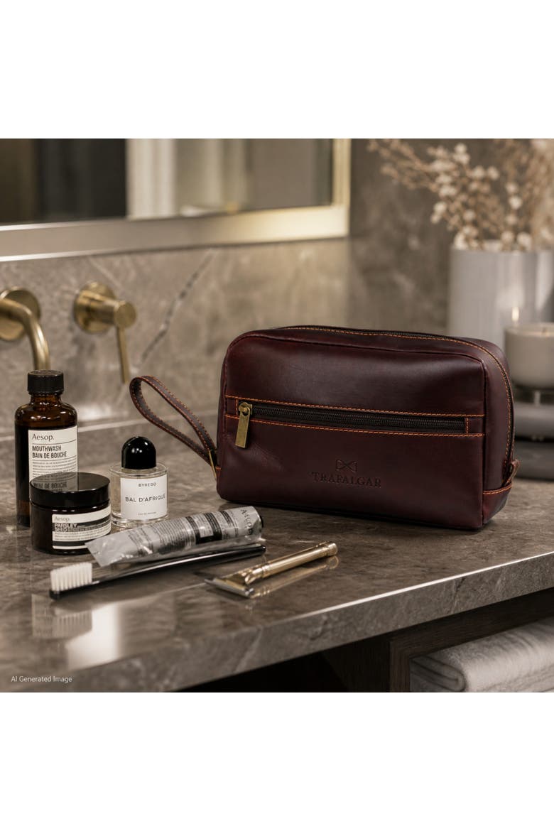 Henson Genuine Leather Travel & Personal Item Bag, Alternate, color, Brown