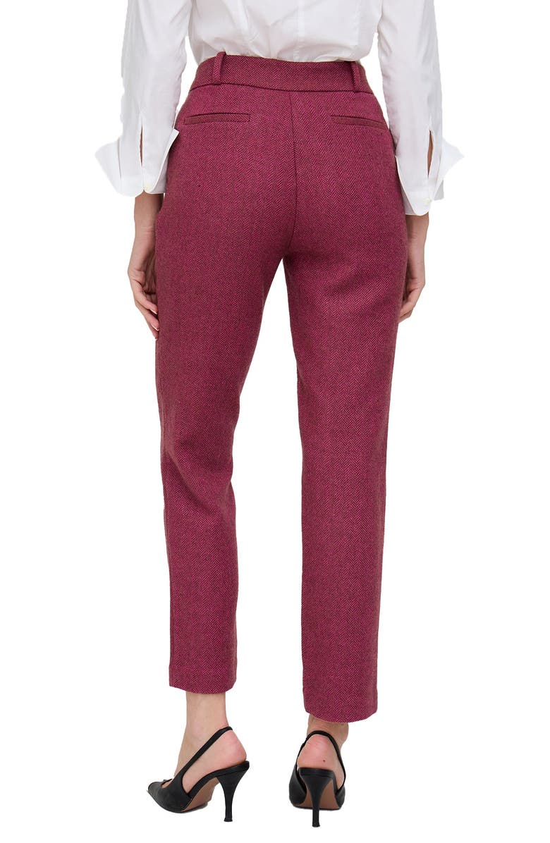 Lily and Lionel London Pandora Tapered Herringbone Print Trouser, Alternate, color, Pink