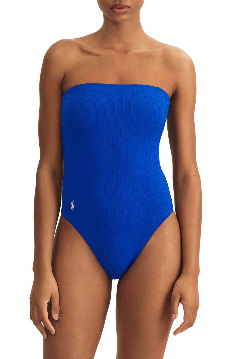Polo Ralph Lauren Strapless One-Piece Swimsuit, Main, color, 