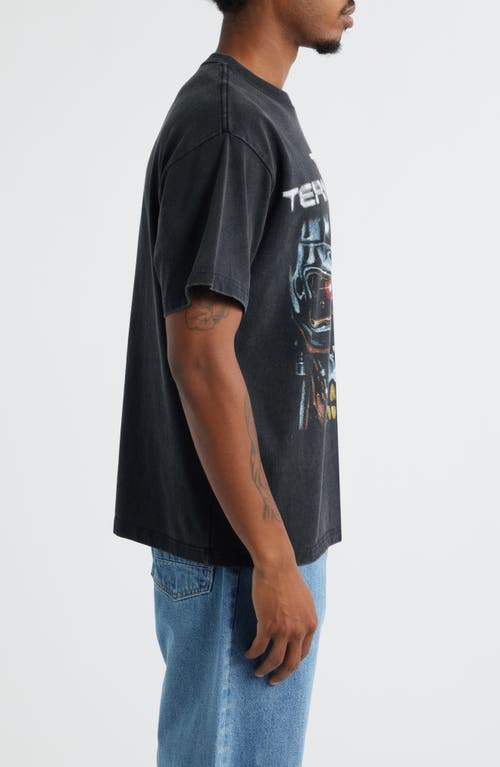 Id Supply Co The Terminator Metal Skull Graphic T-shirt In Animal Print