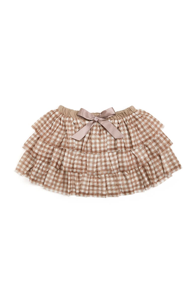 Sweet Wink Gingham Printed Tulle Tiered Tutu, Main, color, Multicolor