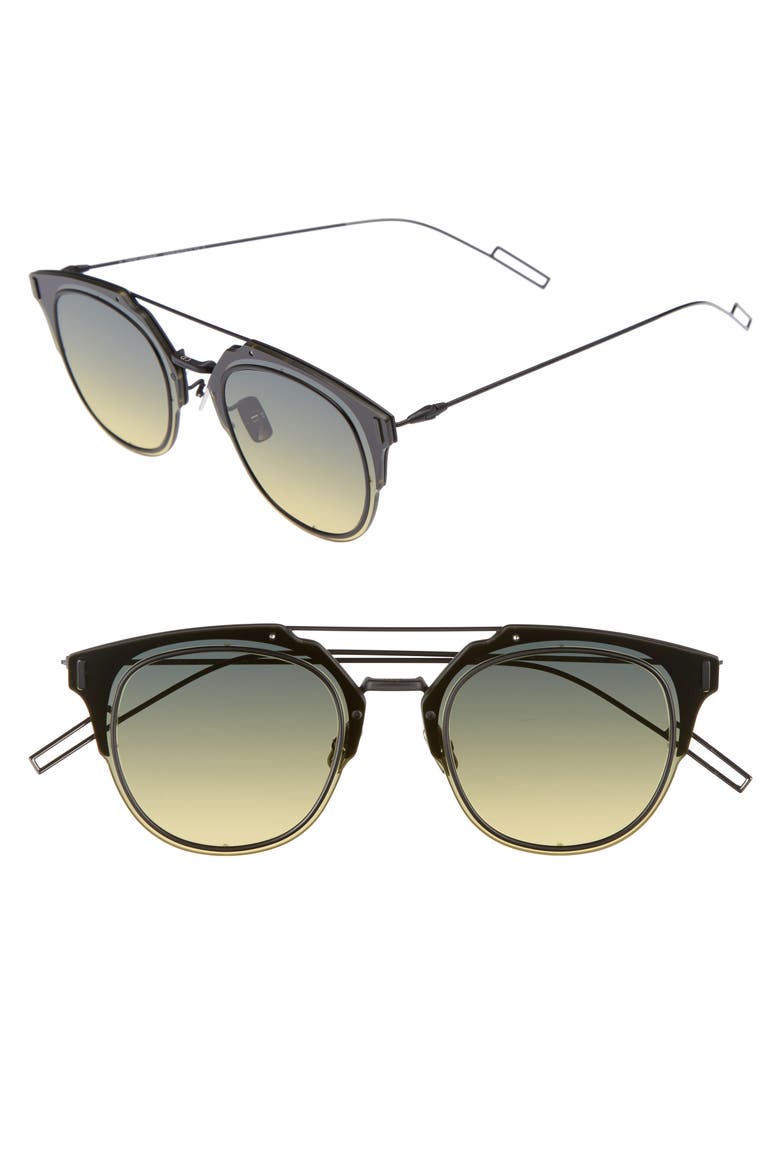 Dior 'Composit 1.0S' 62mm Metal Shield Sunglasses, Main, color, BLACK DARK RUTHENIUM