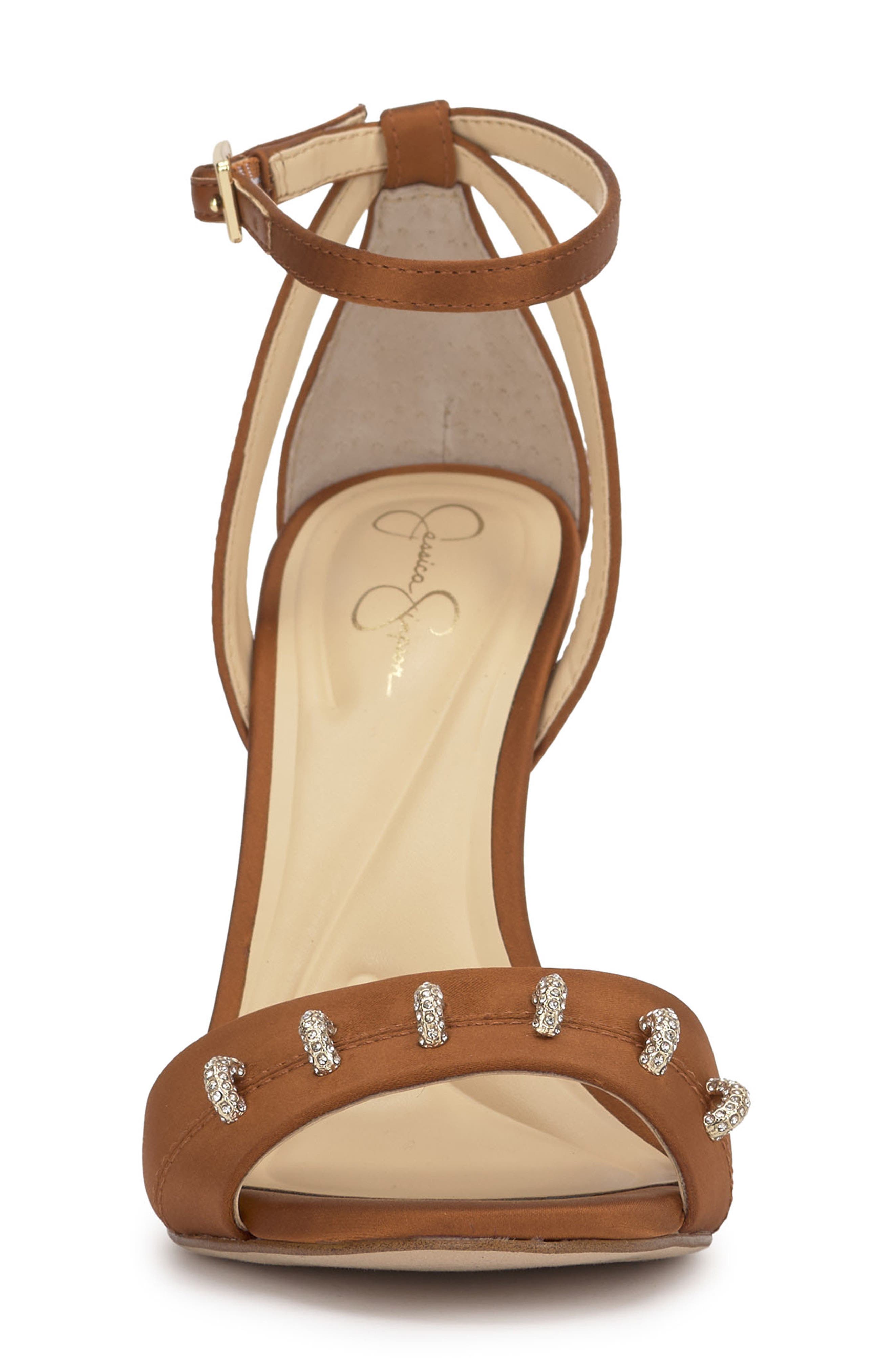 Jessica Simpson Juminee Ankle Strap Sandal, Alternate, color, Golden Copper Matte Satin