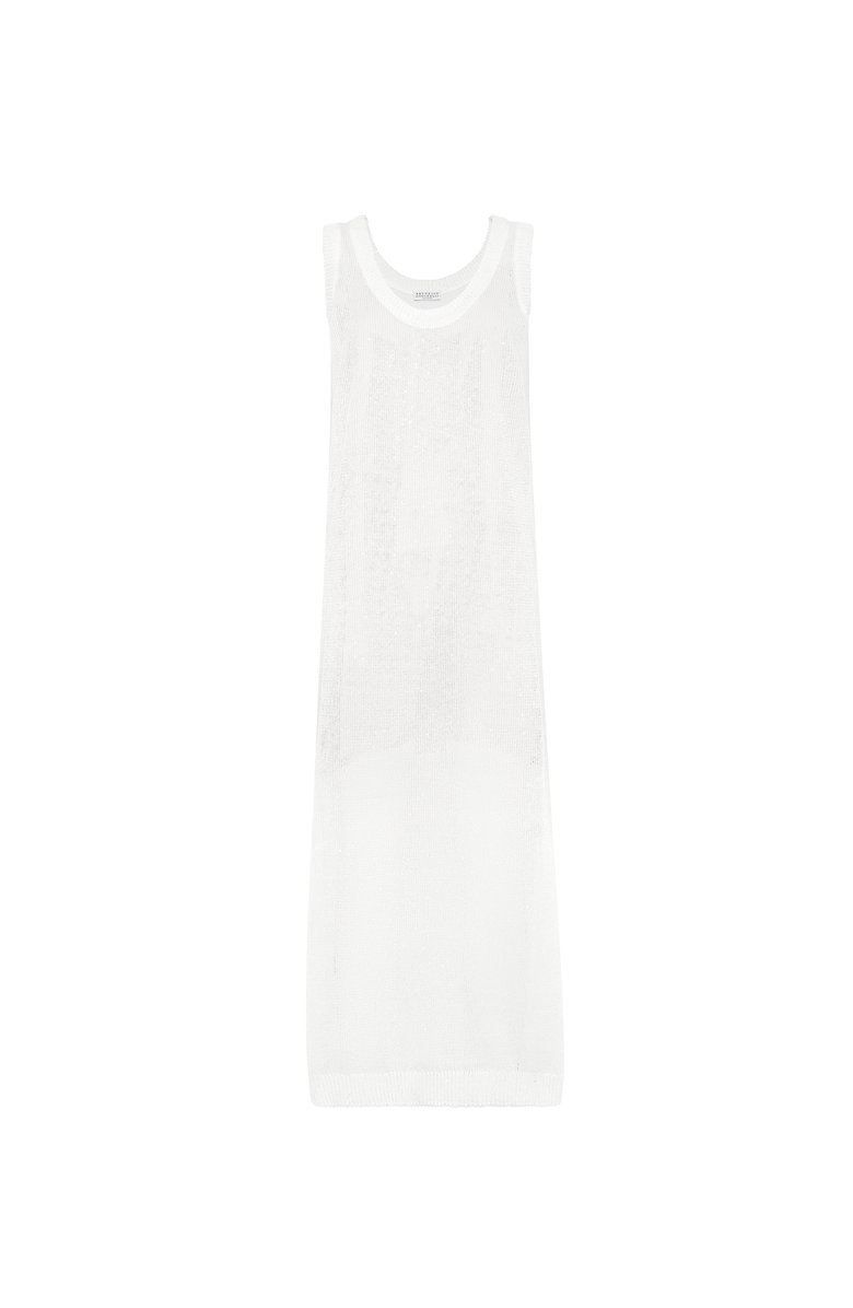 Brunello Cucinelli Linen and silk Diamond yarn dress, Main, color, 