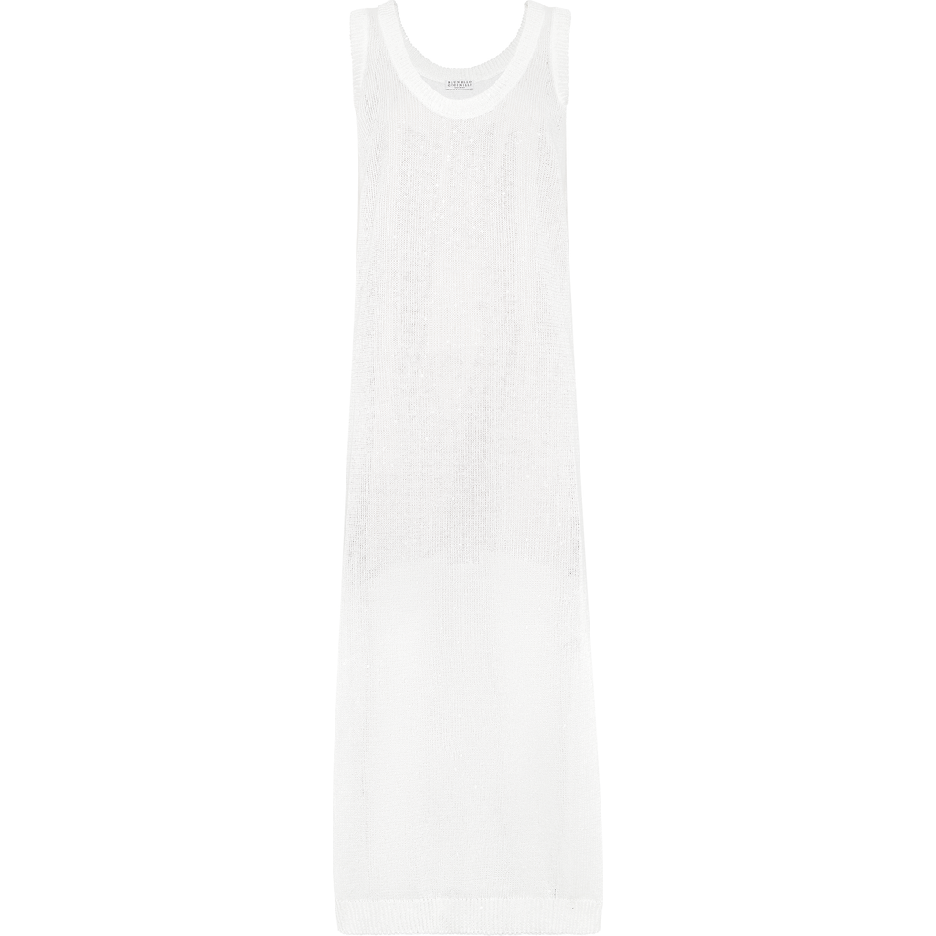 Brunello Cucinelli Linen And Silk Diamond Yarn Dress