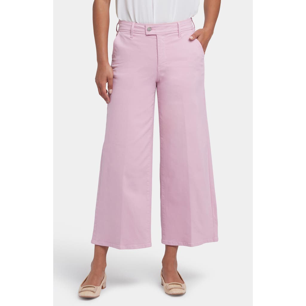 Nydj Mona High Rise Wide Leg Trouser Ankle Jeans In Boardwalk In Pink Nectar