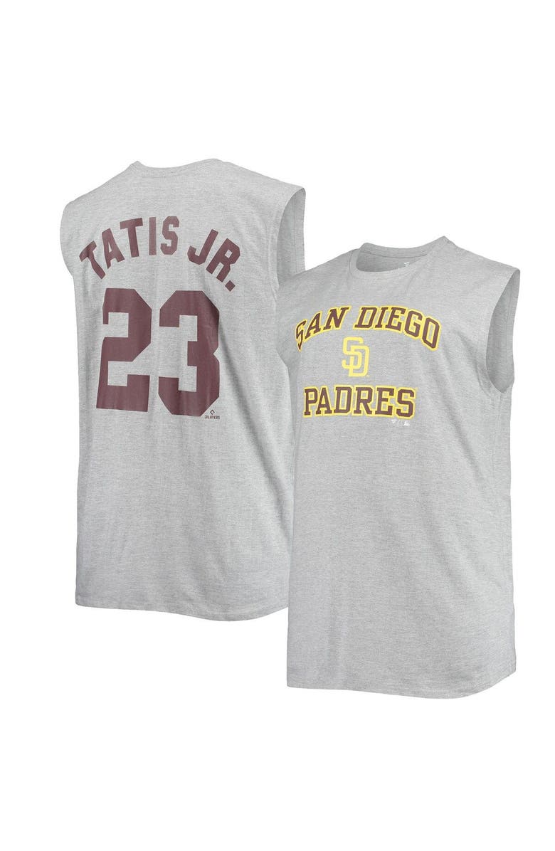 PROFILE Men's Fernando Tatis Jr. Heathered Gray San Diego Padres Big & Tall Muscle Tank Top, Main, color, 