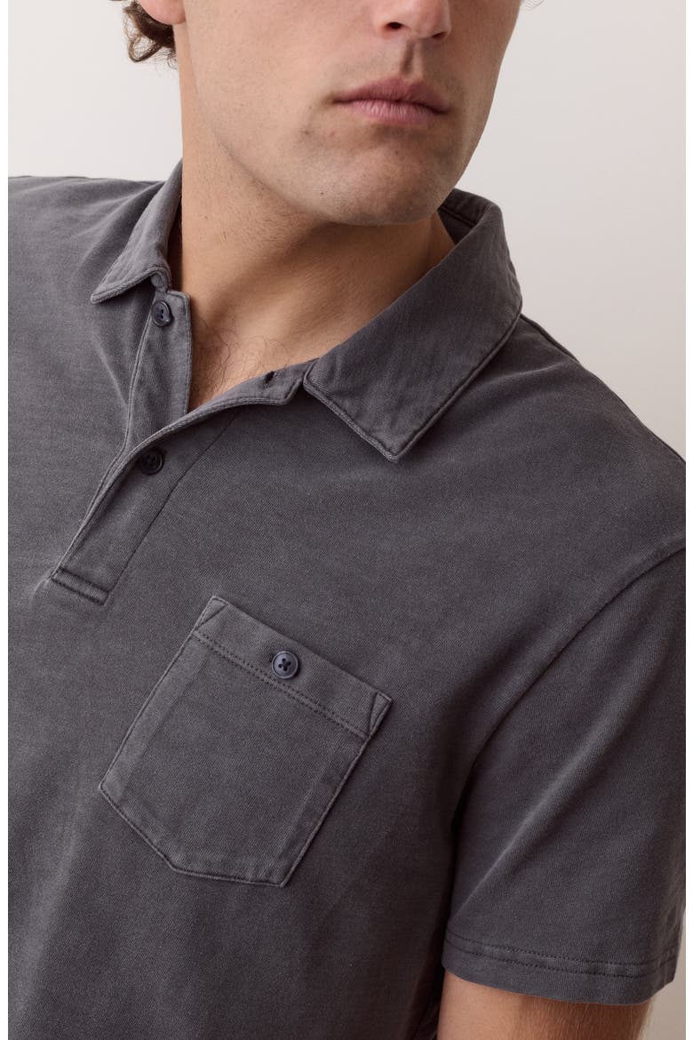Luxe Slub Organic Cotton Pocket Polo, Alternate, color, ASPHALT