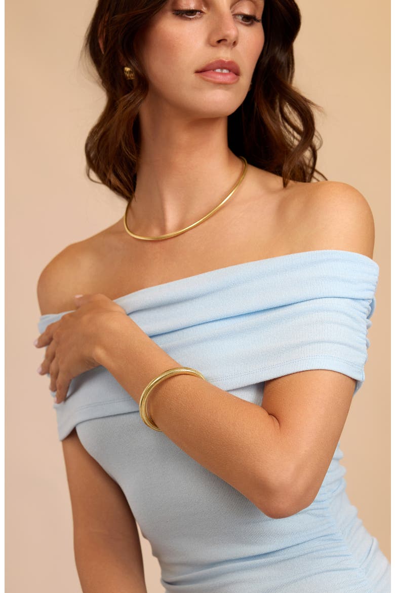 Dolce Sole Fancy Mesh Bangle Bracelet, Alternate, color, GOLD