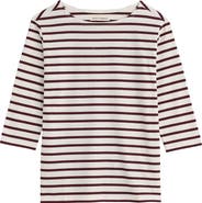 Seasalt Cornwall Sailor Stripe Three Quarter Sleeve Organic Cotton T-Shirt