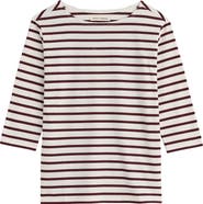 Seasalt Cornwall Sailor Stripe Three Quarter Sleeve Organic Cotton T-Shirt