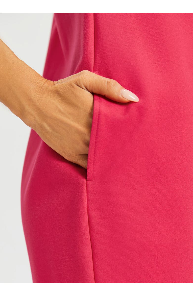 Betabrand Peekaboo V Neck Shift Dress, Alternate, color, Virtual Pink